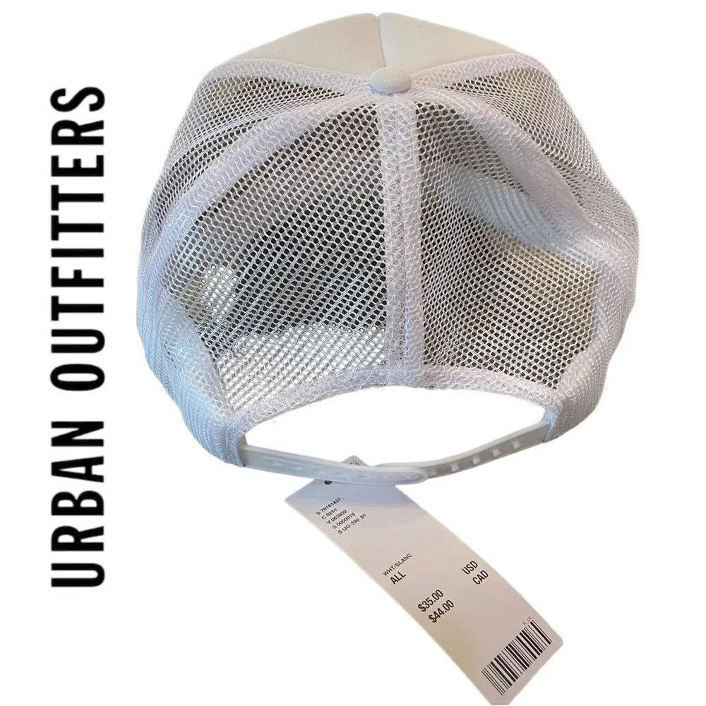 NEW Urban Outfitters UO Warrior Yoga Center White Trucker Cap Hat